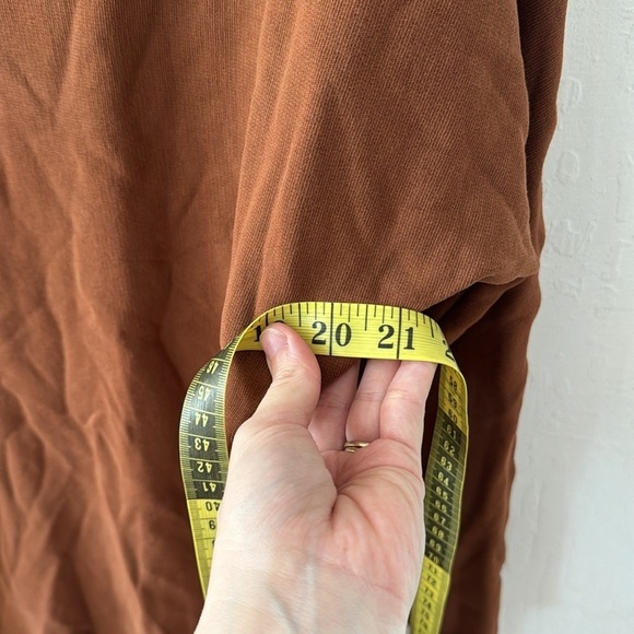 Frank & Eileen Brown Camel Isabelle Funnel Neck Sweater Dress Midi Maxi Small - Picture 5 of 12